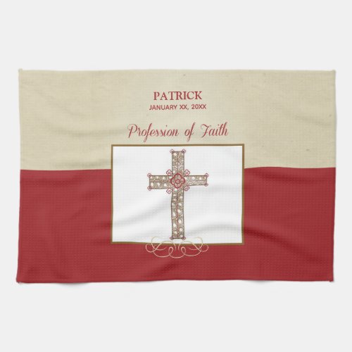 Personalize RCIA Blessings on Profession of Faith Kitchen Towel