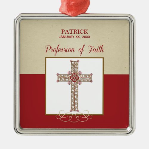 Personalize RCIA Blessings on Profession of Faith Metal Ornament