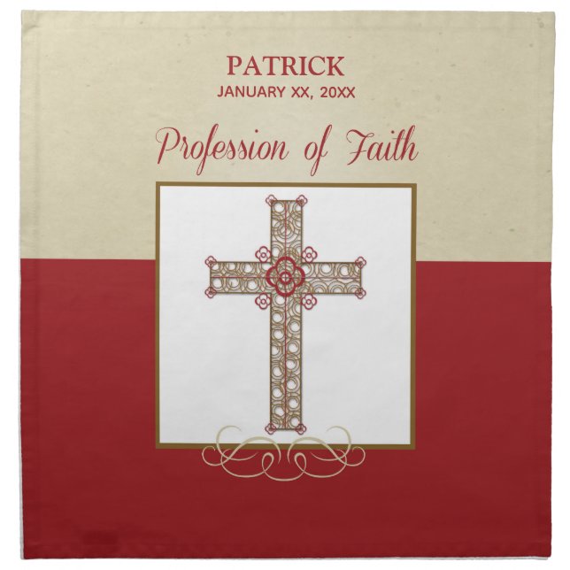 Personalize, RCIA Blessings on Profession of Faith Napkin (Front)