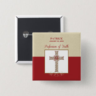 Personalize, RCIA Blessings on Profession of Faith Pinback Button