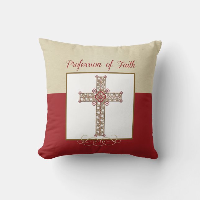 Personalize, RCIA Blessings on Profession of Faith Throw Pillow (Front)