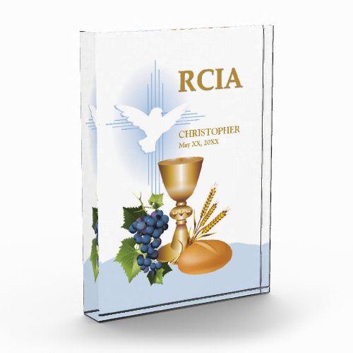 Personalize RCIA Congrats Catholic Sacrament Acrylic Award