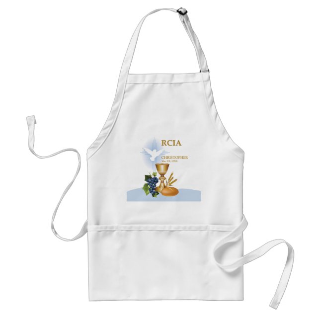 Personalize, RCIA Congrats Catholic Sacrament Adult Apron (Front)
