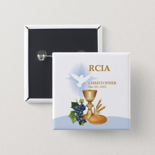 Personalize RCIA Congrats Catholic Sacrament Button