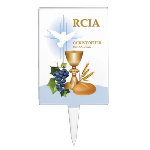 Personalize RCIA Congrats Catholic Sacrament Cake Topper