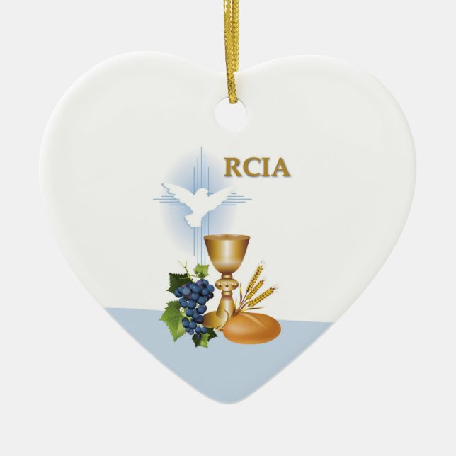 Personalize, RCIA Congrats Catholic Sacrament Ceramic Ornament (Front)