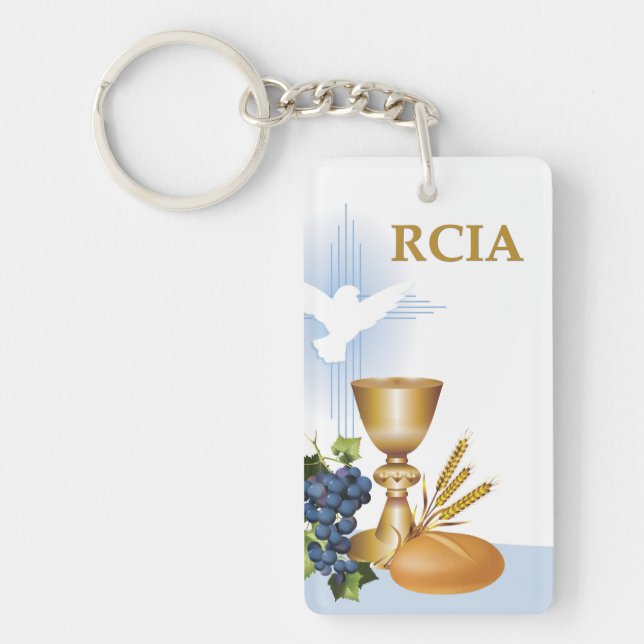 Personalize, RCIA Congrats Catholic Sacrament Keychain (Front)