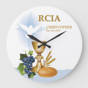 Personalize, RCIA Congrats Catholic Sacrament Large Clock