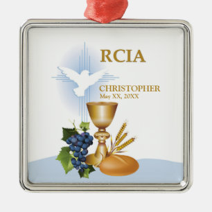 Personalize, RCIA Congrats Catholic Sacrament Metal Ornament