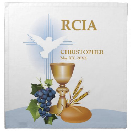 Personalize RCIA Congrats Catholic Sacrament Napkin