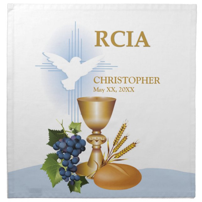 Personalize, RCIA Congrats Catholic Sacrament Napkin (Front)