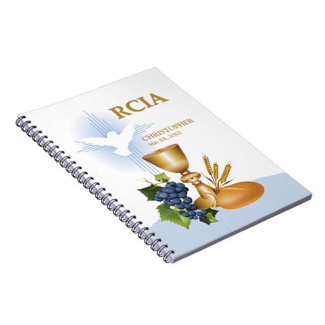 Personalize, RCIA Congrats Catholic Sacrament Notebook (Right Side)