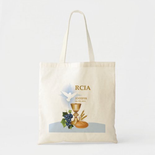 Personalize RCIA Congrats Catholic Sacrament Tote Bag