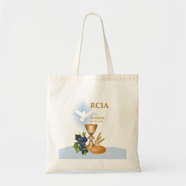 Personalize, RCIA Congrats Catholic Sacrament Tote Bag (Front)
