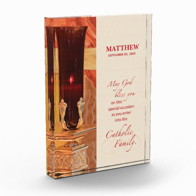 Personalize, RCIA Congratulations, Catholic, Red Award (Left)