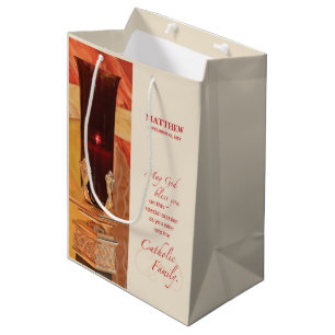 Personalize, RCIA Congratulations, Catholic, Red Medium Gift Bag