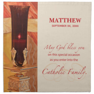 Personalize, RCIA Congratulations, Catholic, Red Napkin