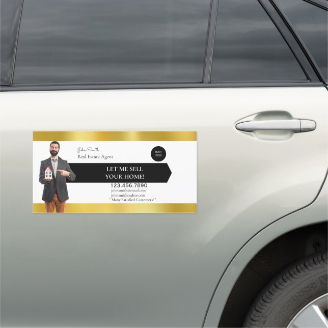 Personalize Real Estate Agent Home Sales Detailed Car Magnet (In Situ)