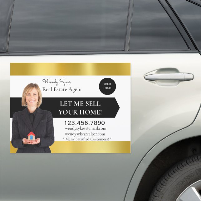 Personalize Real Estate Agent Home Sales Detailed Car Magnet (In Situ)