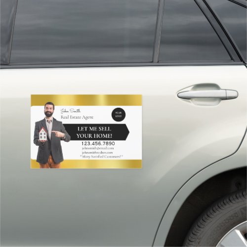 Personalize Real Estate Agent Home Sales Detailed Car Magnet