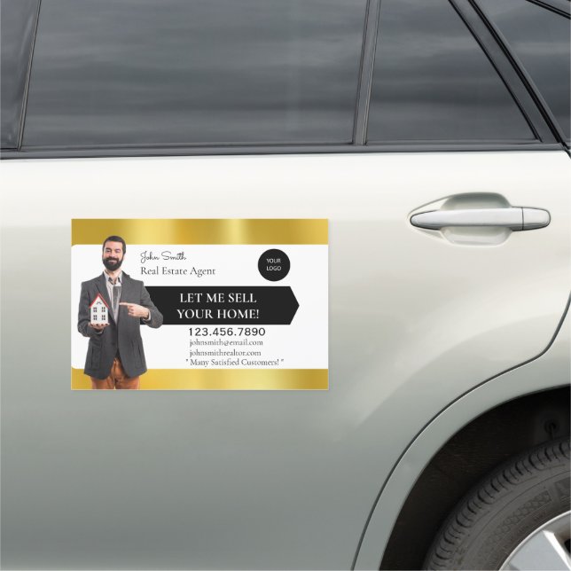Personalize Real Estate Agent Home Sales Detailed Car Magnet (In Situ)