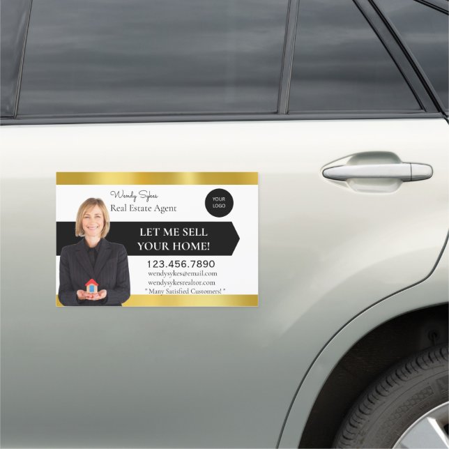 Personalize Real Estate Agent Home Sales Detailed Car Magnet (In Situ)