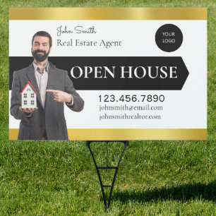 Personalize Real Estate Agent Open House Detailed  Sign