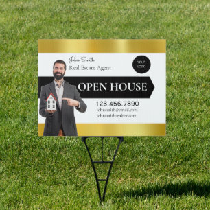 Personalize Real Estate Agent Open House Detailed  Sign