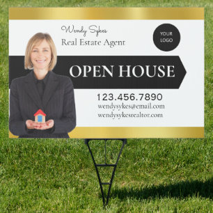 Personalize Real Estate Agent Open House Detailed  Sign