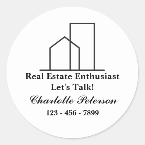 Personalize Realtor Real Estate  Classic Round Sticker