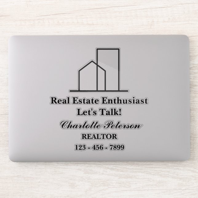 Personalize Realtor Real Estate Laptop  Sticker (Computer)