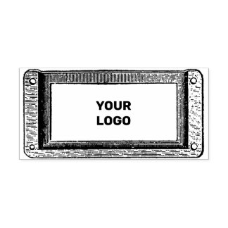 Personalize Rectangle Metal Frame Address or Text Rubber Stamp