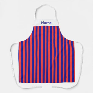 Personalize Red And Blue Stripes Apron