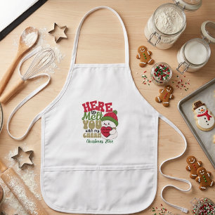 PERSONALIZE Red and Greens' 'MELT YOU'' Snowman Kids' Apron