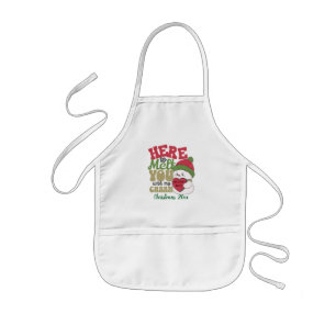 PERSONALIZE Red and Greens' 'MELT YOU'' Snowman Kids' Apron