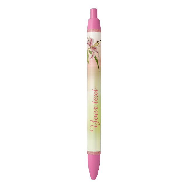 Personalize:  Red and White Star Lily Floral Photo Pen (Front Vertical)