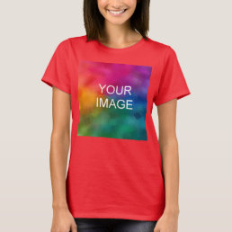 Personalize Red Color Template Add Photo Image T-Shirt