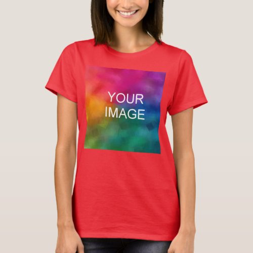 Personalize Red Color Template Add Photo Image T_Shirt