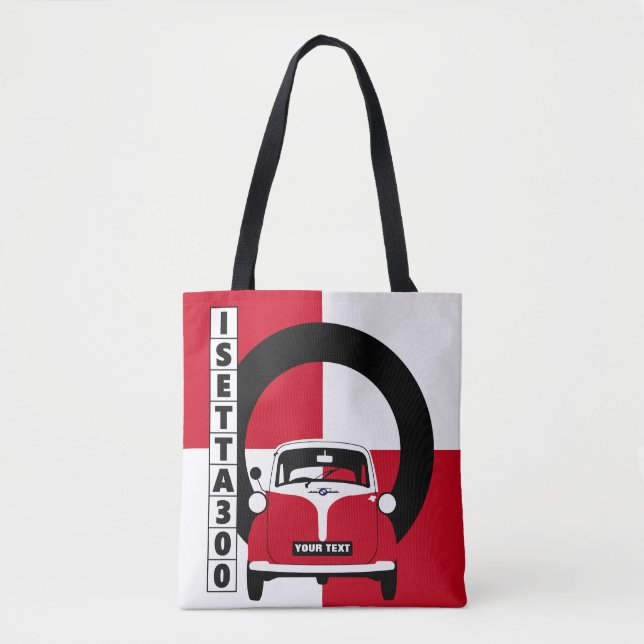 Personalize Red Isetta Bubble Micro car tote Bag (Front)