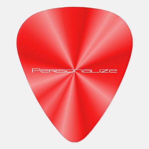 Personalize Red Metallic Print Guitar Pick