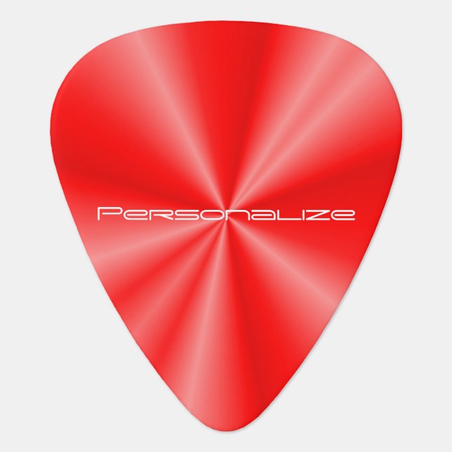 Personalize Red Metallic Print Guitar Pick (Front)