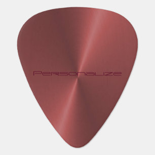 Personalize Red Metallic Print 🎸 Guitar Pick