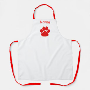 Personalize Red Paws Logo Apron