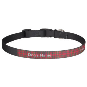 Personalize Red Plaid DOG   Pet Collar