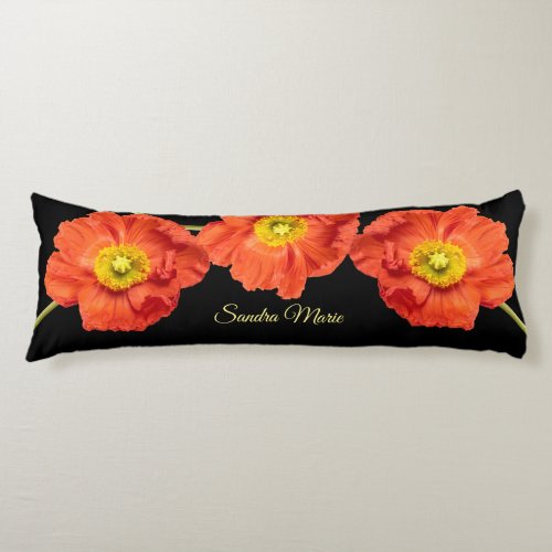 Personalize Red poppy flower Body Pillow