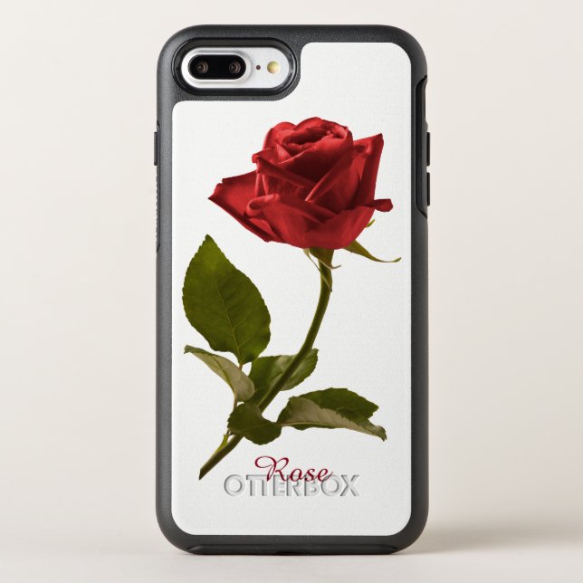 Personalize: Red Rose Floral Photography Otterbox iPhone Case (Back)
