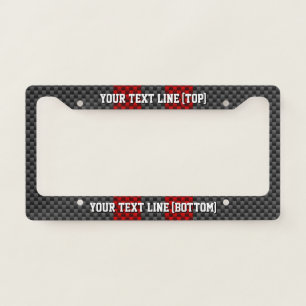 Personalize Red Stripes Carbon Fiber Print Style License Plate Frame