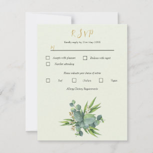 Personalize Response Card Eucalyptus bouquet