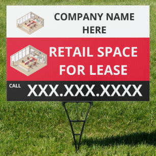 Personalize Retail Space For Lease Company Logo Sign