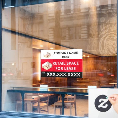 Personalize Retail Space For Lease Company Logo Window Cling